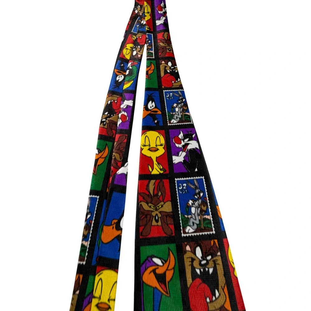 Vintage 1997 Looney Tunes Stamp Collection Necktie Warner Bros USPS Characters